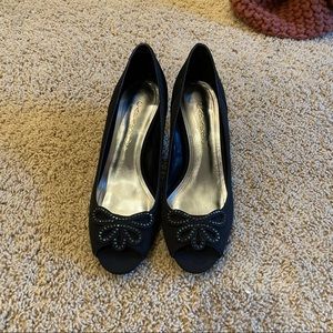 Navy Blue Kitten Heel